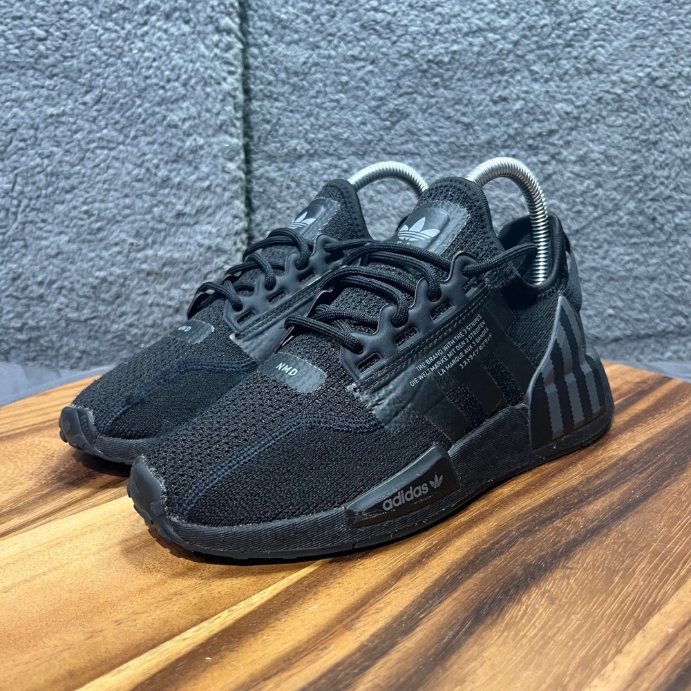 Adidas NMD R1 Mens Black‎ Casual Lifestyle Lace Up Sneakers Shoes Size 4 - Picture 7 of 12